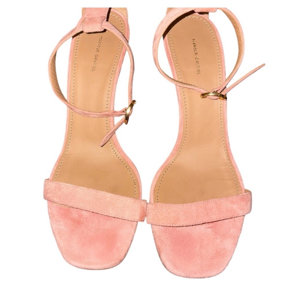 Mansur Gavriel Blush Suede Sandals